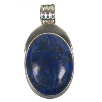 Oval Lapis Lazuli Pendant, Sterling Silver